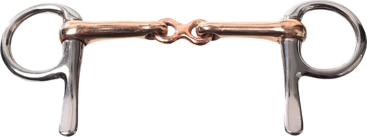 MHS Dubbel Gebroken Halve Kneveltrens Koper Mondstuk 11cm