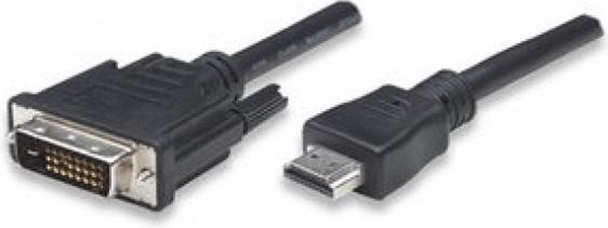TECHly HDMI / DVI Aansluitkabel 10.00 m ICOC-HDMI-D-100 Zwart [1x HDMI-stekker - 1x DVI-stekker 24+1-polig]