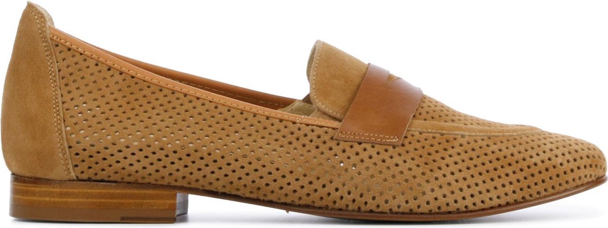 Softwaves Vrouwen Suède Instapschoenen / Damesschoenen / Instapper 8.26.01 - Cognac - Maat  38