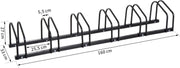 HOMCOM Fietsenrek voor 6 fietsen staal zwart 160 x 33 x 27cm