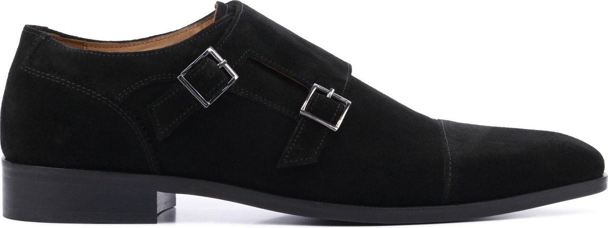 Giuseppe Maurizio Mannen Suède Gespschoenen / Herenschoenen / Instapper S20225 - Zwart - Maat  49