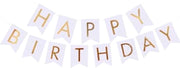 Happy Birthday Slinger Feestversiering Wit & Goud Decoratie