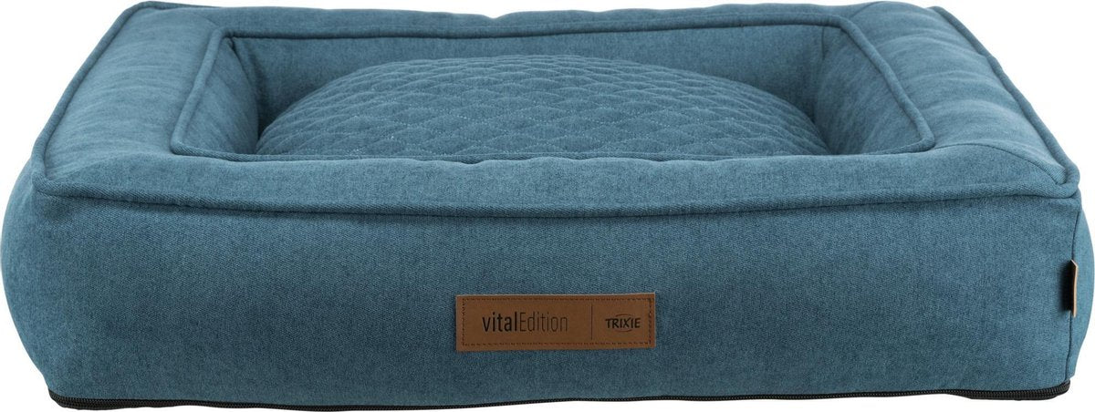 Hondenmand - met memory effect omkeerbaar kussen - Afmetingen: 60 × 50 cm - Kleur: petrol/wit-grijs