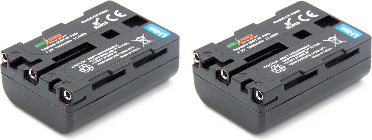 ChiliPower Sony NP-FM50 accu - 1600mAh - 2-Pack