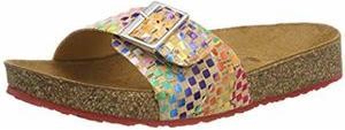 Haflinger Gina - Dames Sandaal - Dames Slipper - Rood multi - maat 38 - Leer