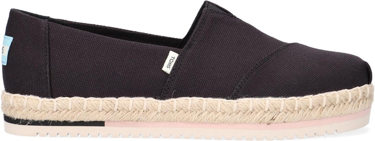 Toms Alpargata Platform Rope Espadrilles - Dames - Zwart - Maat 36