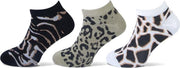 Dames Animal Sneakersokken - 3 Paar - Maat 36-42