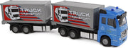 2-play Vrachtwagen Met Aanhanger Pull-back 29 Cm Blauw/grijs