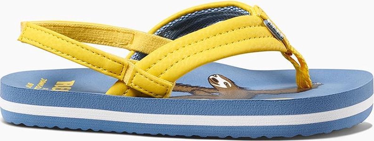 Reef Slippers Jonas Claesson Lil Ahi Surfing Sloth Blauw Maat:19/20 (US 3/4)