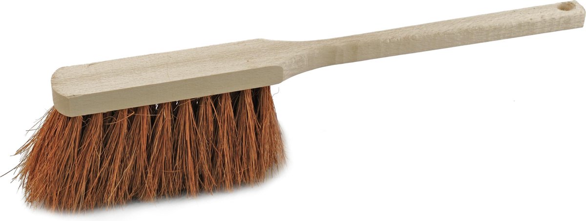 Houten stoffer/veger met kokosvezel 45 cm voor binnen en buiten
