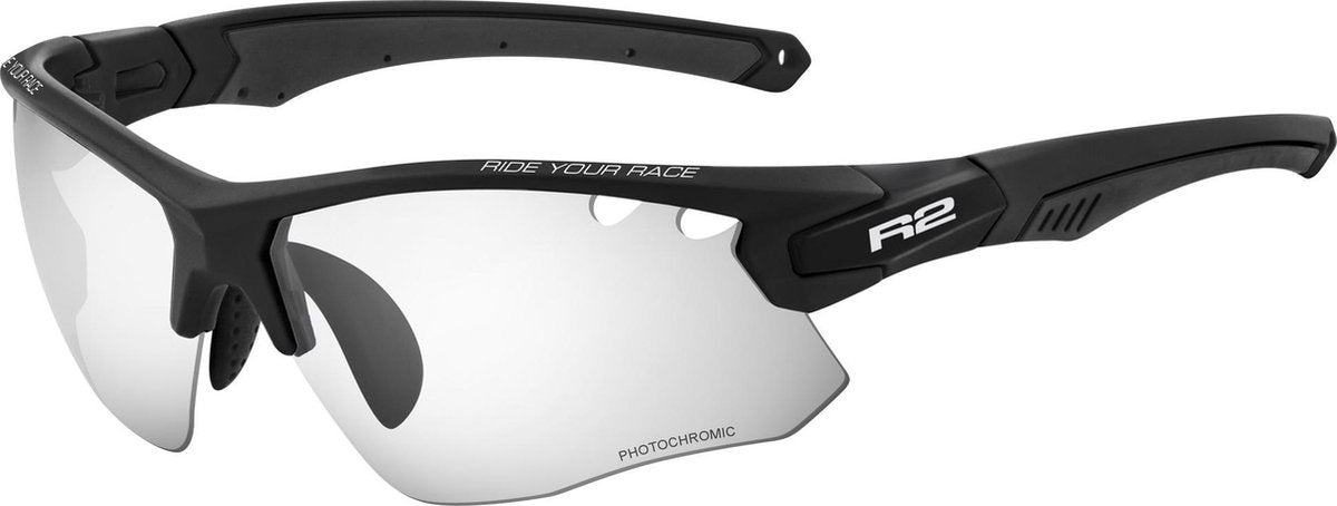 R2 Crown Fietsbril - Sport Zonnebril - Meekleurende Glazen Zwart