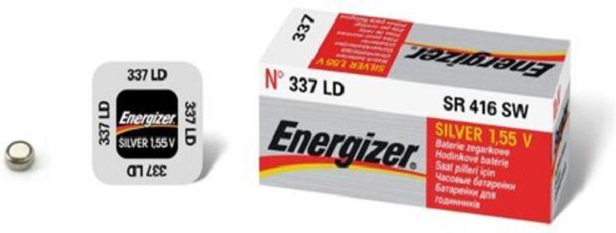1 stuk Energizer Zilver Oxide Knoopcel 337 LD 1.55V
