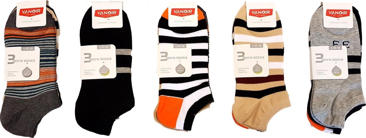 katoenen fantasie sneaker sokken mega multipack 15 paar maat 40-46