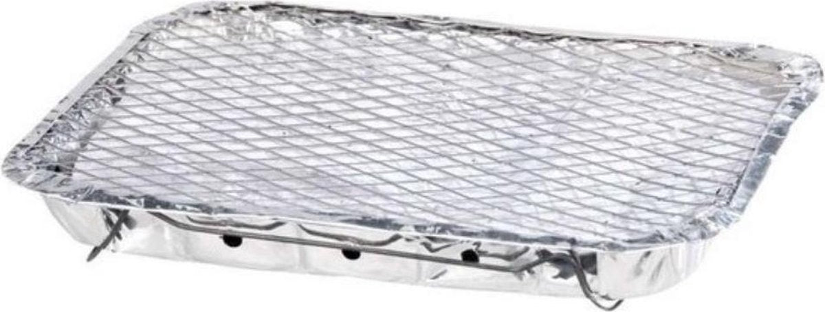 Orange85 Wegwerp Barbecue - Inclusief Kolen - XXL - Groot Formaat - Aluminium - Met Standaard