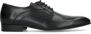 Manfield - Heren - Zwarte leren veterschoenen - Maat 42