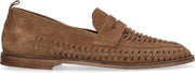 Sacha - Heren - Bruine gevlochten suède loafers - Maat 44