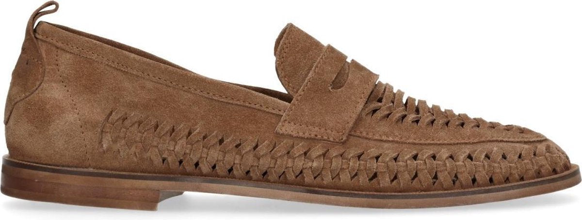 Sacha - Heren - Bruine gevlochten suède loafers - Maat 44