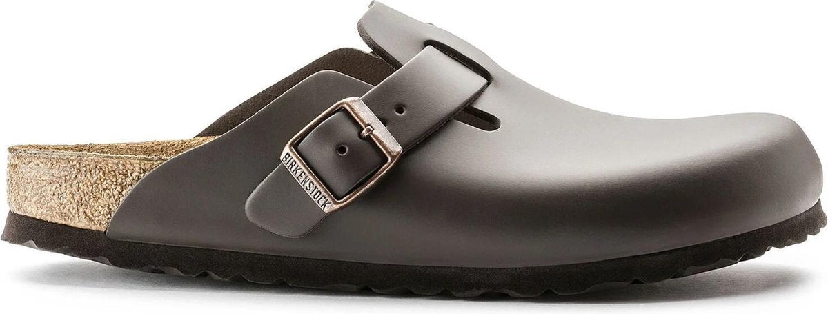 Birkenstock Unisex Natuurleer donker bruin slipper - maat 42