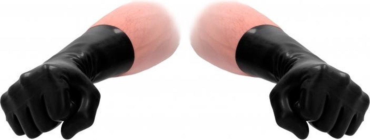 Latex Short Gloves - Black - Accessories -