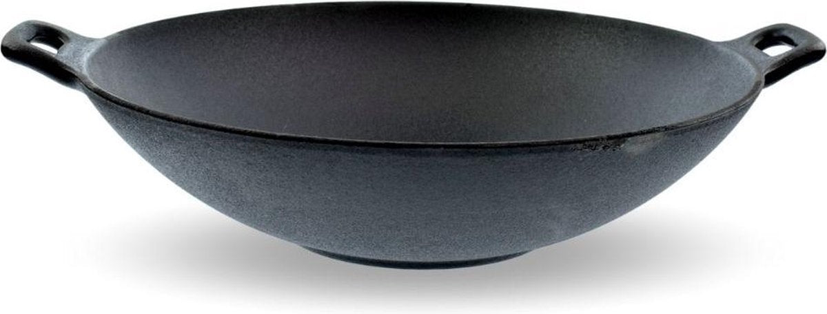 Gietijzeren Wokpan - 31cm - Zwart - Gietijzer - Wok - Alle Warmtebronnen