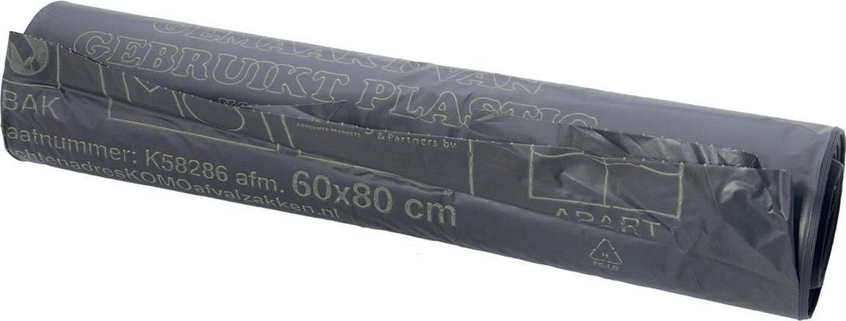 Vuilniszak 60 liter 16 rol a 20 stuks 60 x 80 cm - Type Komo