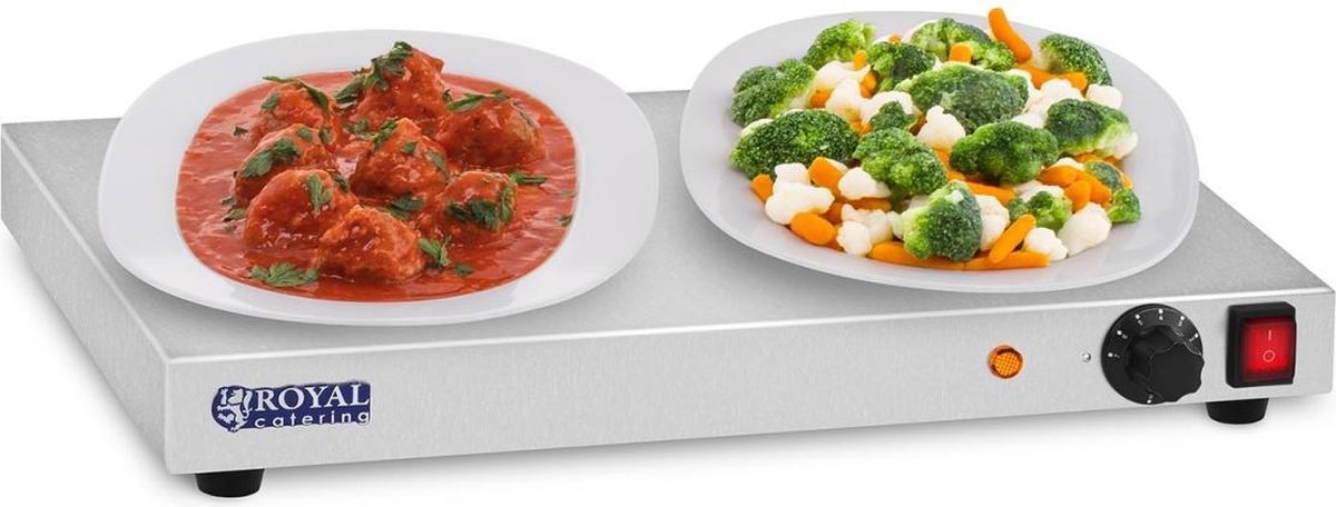 Royal Catering Warmhoudplaat - 250 W - Roestvrij - 50 cm