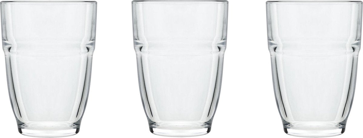 12x Stapelbare waterglazen/drinkglazen transparant 265 ml - Glazen - Drinkglas/waterglas/sapglas