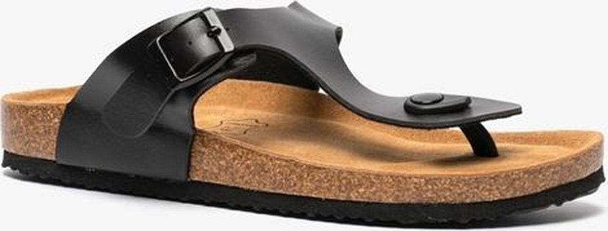 Dames bio teenslippers zwart - Zwart - Maat 38