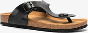 Dames bio teenslippers zwart - Zwart - Maat 38