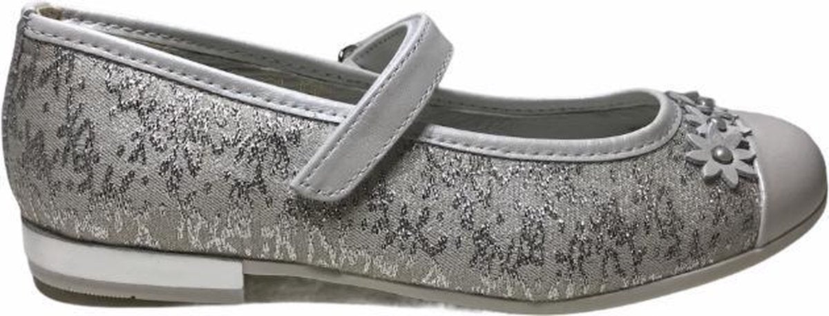 Primigi velcro witte bloemen bandje glitter ballerina 1440733 silver mt 29