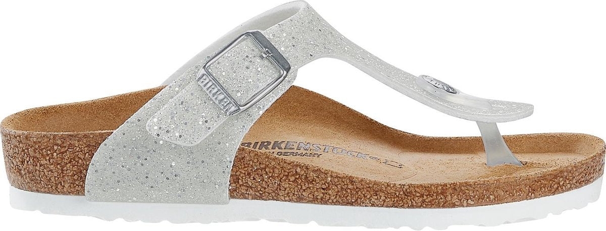 Birkenstock - Meisjes Sandalen Gizeh Kids BS Cosmic Sparkle White (narrow) - Wit - Maat 32