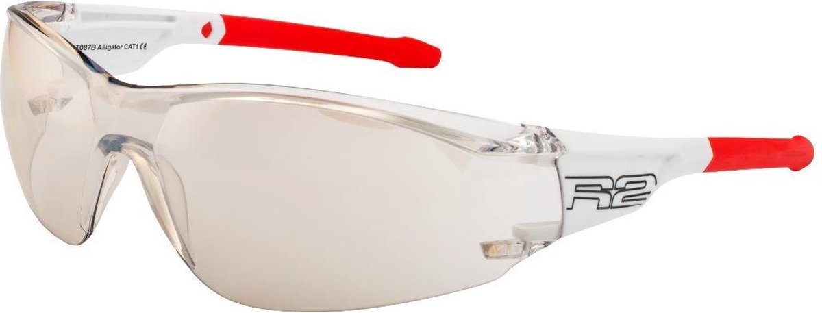 R2 Alligator Fietsbril - Sport Zonnebril Wit/Rood