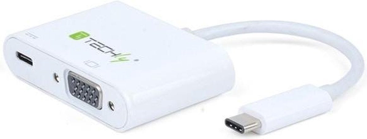 Techly IADAP USB31-VU31 tussenstuk voor kabels USB type C VGA/USB C Wit