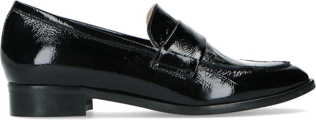 Manfield - Dames - Zwarte lakleren loafers - Maat 39