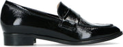 Manfield - Dames - Zwarte lakleren loafers - Maat 39