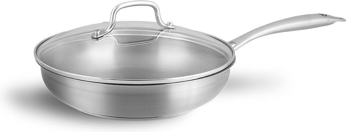 Roestvrijstalen Koekenpan - 24 cm met Deksel