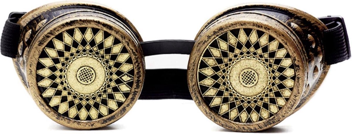 Steampunk goggles zonnebril - brons spiral - bril goud burning man