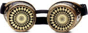 Steampunk goggles zonnebril - brons spiral - bril goud burning man