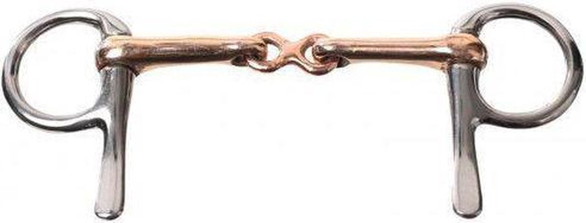 MHS Dubbel Gebroken Halve Kneveltrens Koper Middenstuk 10 cm