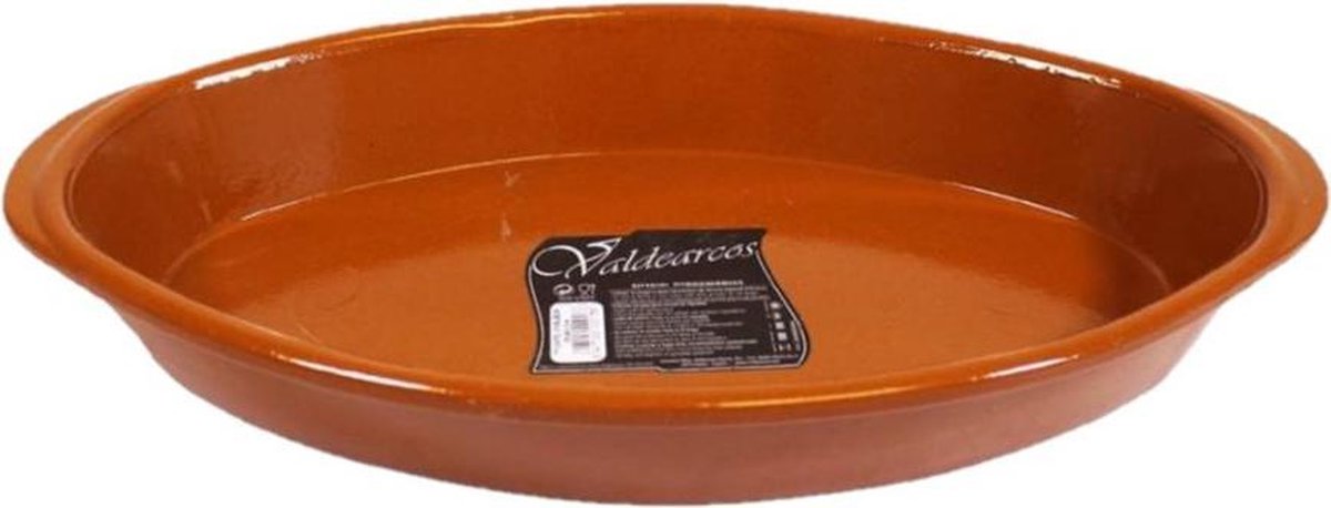 Tapas ovenschaal/serveerschaal ovaal terracotta Fontein 5 liter