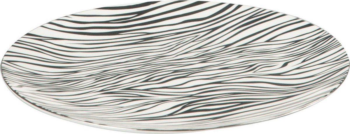 J-Line Bord Zebra Keramiek Zwart/Wit Small