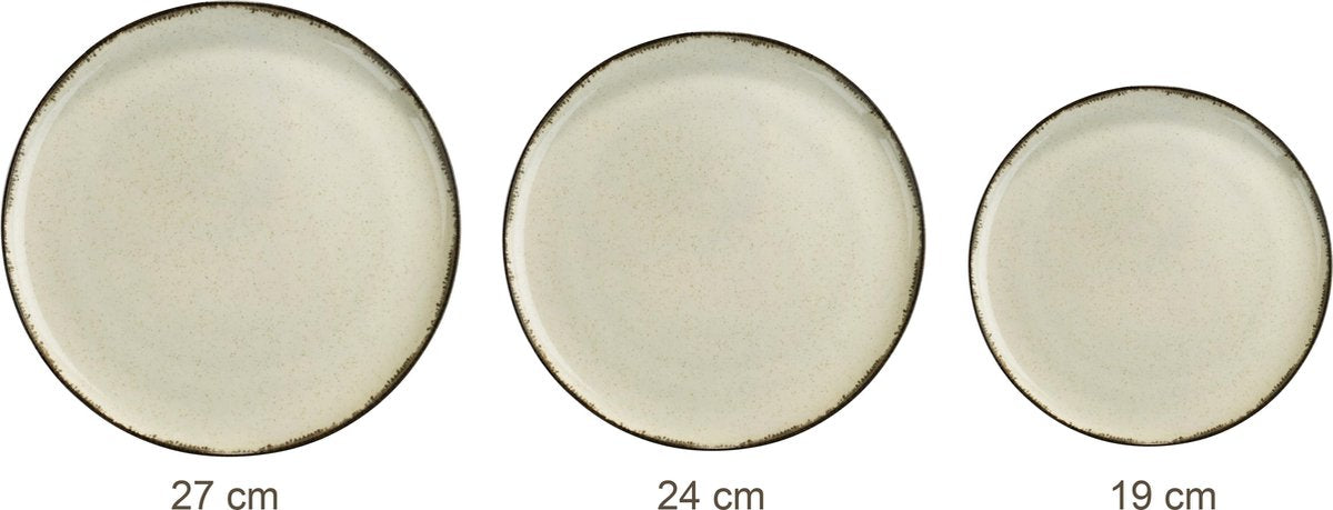 Supervintage Kitchen trend - servies - gebaksbord - Creme Ocean - Aardewerk - prijs per stuk - rond 19 cm