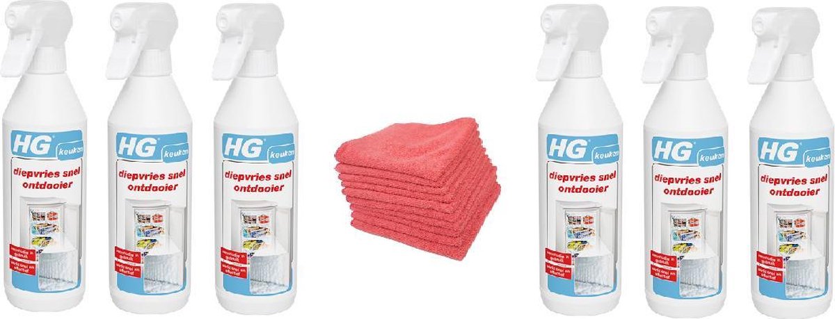 HG diepvries snel ontdooier Doos 6 Stuks + 10 Microvezeldoeken