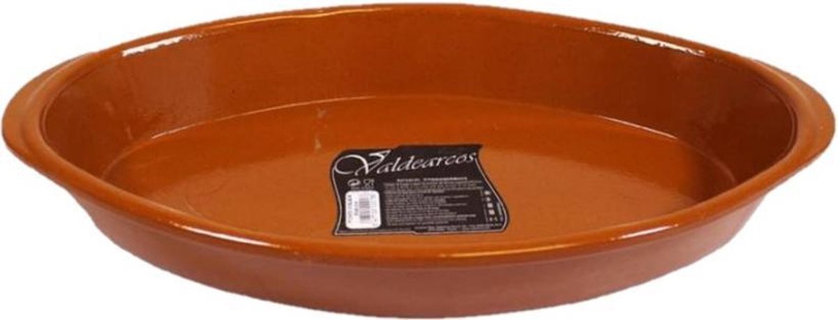Tapas ovenschaal/serveerschaal ovaal terracotta Fontein 2.8 liter