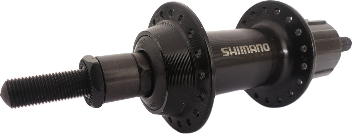 Achternaaf Shimano FH-TY500 7-speed - 36 gaats - vaste as - zwart