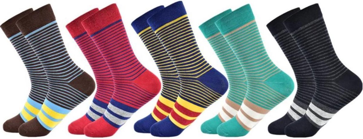 Gekleurde Sokken Heren/Dames – Vrolijke Sokken - Sokken met Prints - Hoge Kwaliteit – 5 paar - Maat 39/42 - Pakket  12