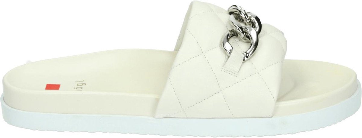Hogl 100810 - Volwassenen Dames slippers - Kleur: Wit/beige - Maat: 40