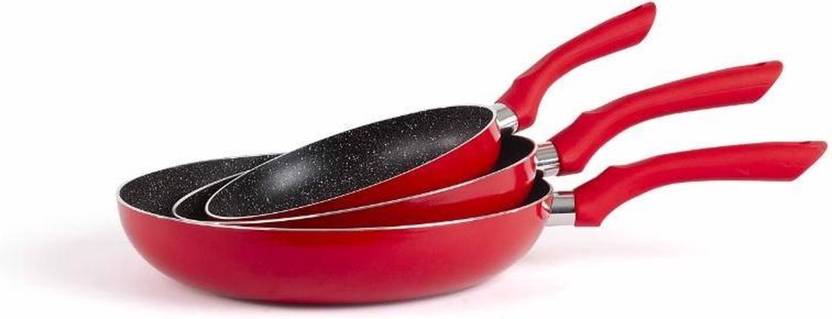 Livoo Koekenpannenset 3-delig Rood