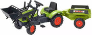 FALK Speelgoedtractor pedalen Claas Arion 410 voorlader en aanhanger