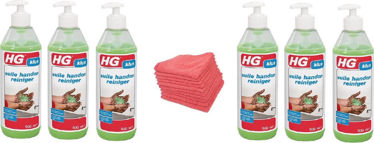 HG vuile handenreiniger Doos 6 Stuks + 10 Microvezeldoeken